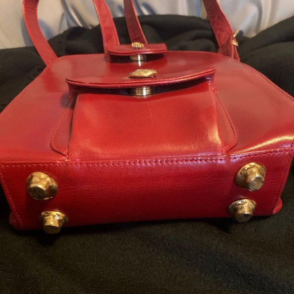 Red Leather Gemma Kahng Backpack